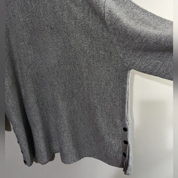 Premise Women's 2X Knit Heathered Sweater With Button Detail - Picture 3 of 5